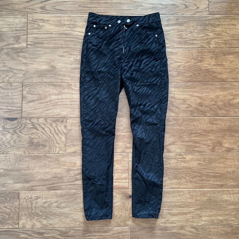 Rag & Bone Zebra Jacquard Skinny Jeans Black Size 25